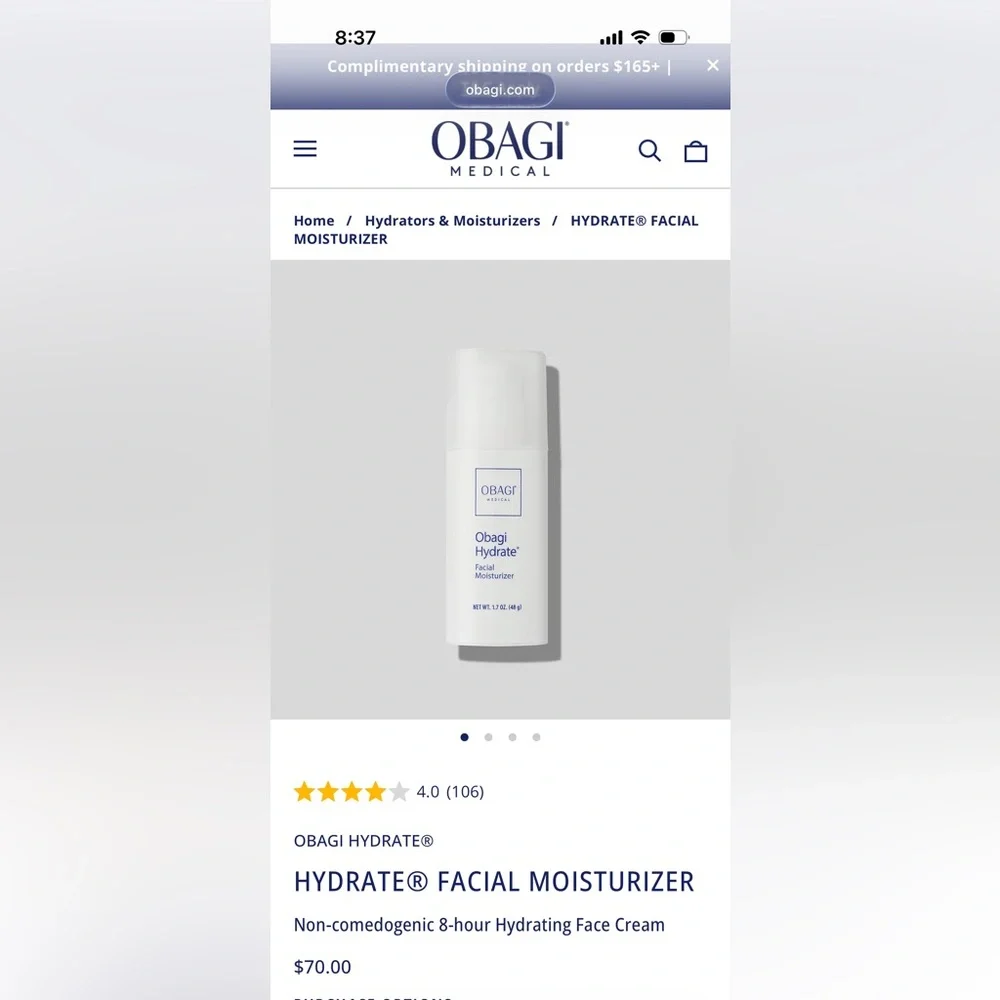 Obagi Hydrate Facial Moisturizer 1.7oz - Picture 7 of 8